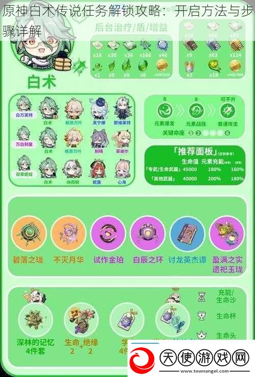 原神白术传说任务解锁攻略