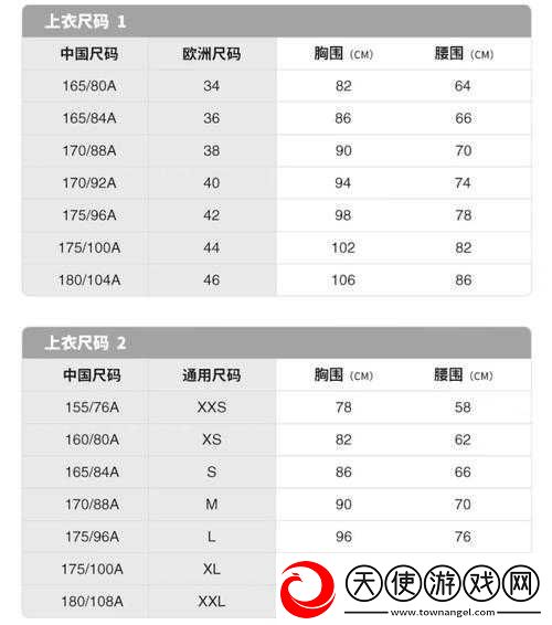 亚洲尺码和欧洲尺码区别衣服