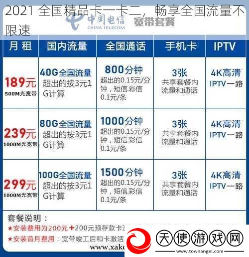 2021全国精品卡一卡二畅享全国流量不限速