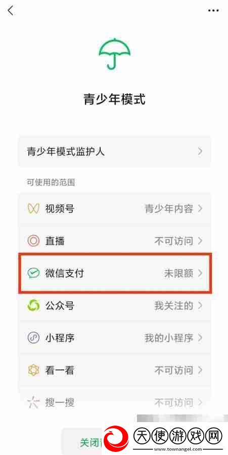 微信青少年模式如何设置限制付款
