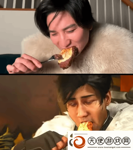 博主神还原怪猎荒野吃饭动画