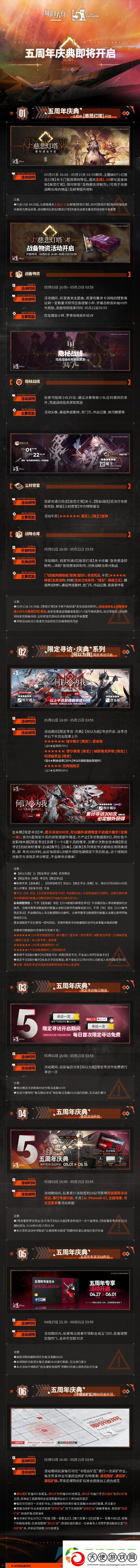 明日方舟五周年庆典活动有哪些