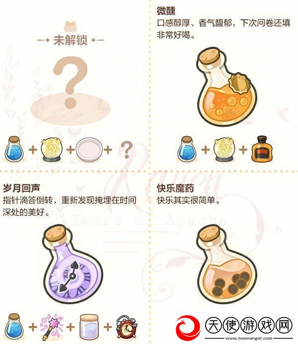 未定事件簿厨房的试炼魔法药水配方有哪些